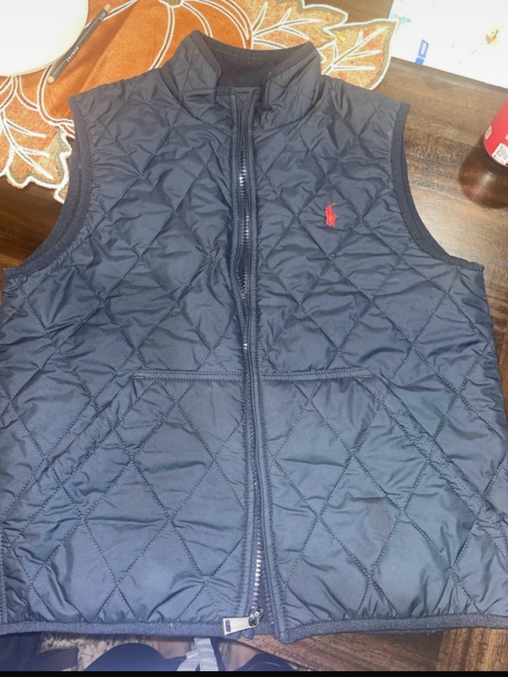 Polo by Ralph Lauren Quilted Navy Vest with Red Pony